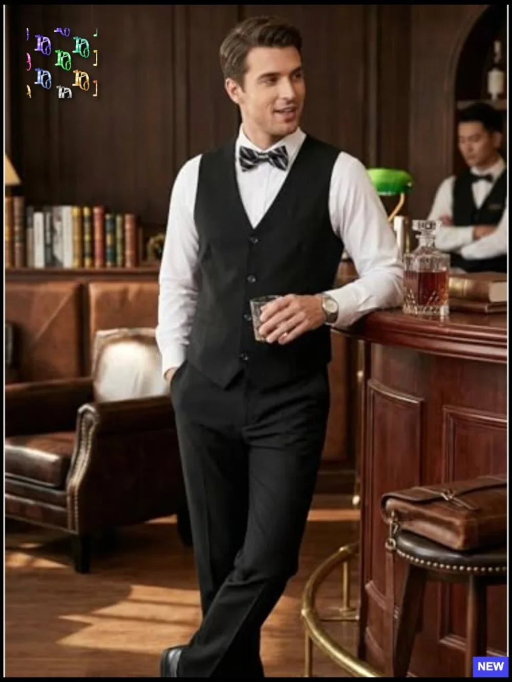 Slim Fit Formal Suit Vest Pants Set Business Wedding Prom Elegant Classic